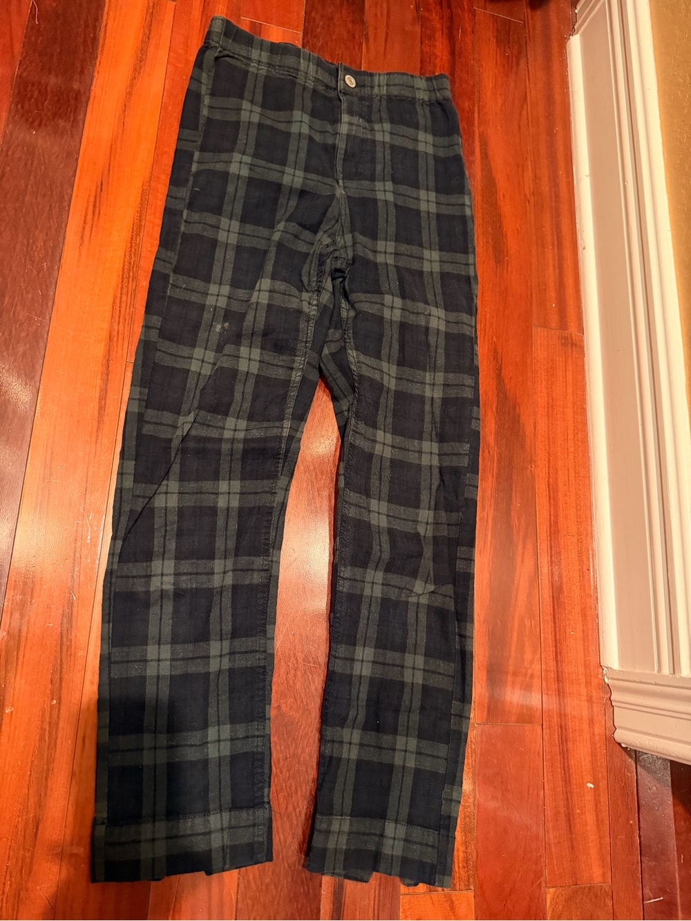 Brandy Melville Green high waisted Plaid Casual Pants one size
